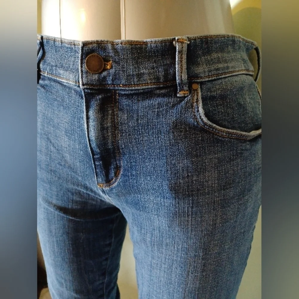 Ann Taylor Factory Mid Rise Straight Blue Denim Jeans - Picture 5 of 6